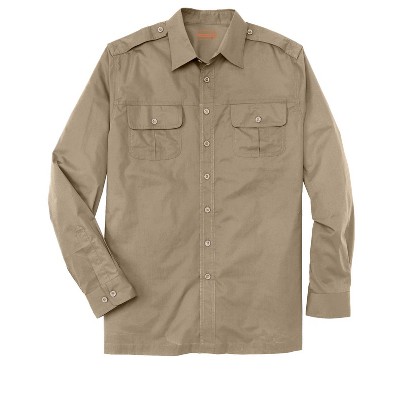 Boulder Creek by KingSize Men's Big & Tall Long Sleeve Pilot Shirt