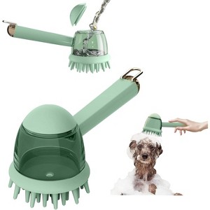 BABYYER Pet Bath Brush for Dogs & Cats - Grooming Brush with Built-in Shampoo Dispenser - Massage Wash Brush for Long & Short Hair - 1 of 4