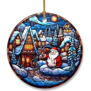 Lomsoe Santa Claus and Reindeer Ceramic Ornament Christmas Ceramic Ornament Christmas Tree Decor Christmas Decor Christmas Gift - 1 of 1