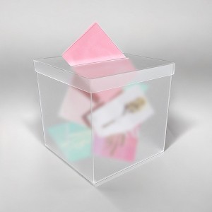 OnDisplay 10" Luxe Acrylic Clear Wedding Card Box w/Lid - Lucite Gift/Money Box - 1 of 4
