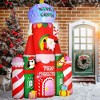 QingMoon Christmas Inflatable Candy Castle, 10FT Holiday Blow Up Decorations, Featuring Santa, Reindeer & Penguins for Yard, Lawn and Garden - 2 of 4