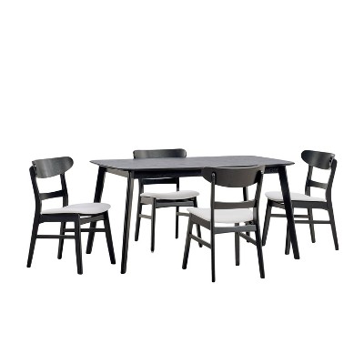 Christopher Knight Home 5pc Bryner Upholstered Dining Set Black/Light Beige