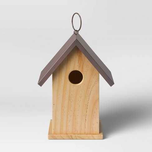 12.4"x7" Wood and Iron Bird House Brown - Smith & Hawken™ - image 1 of 3