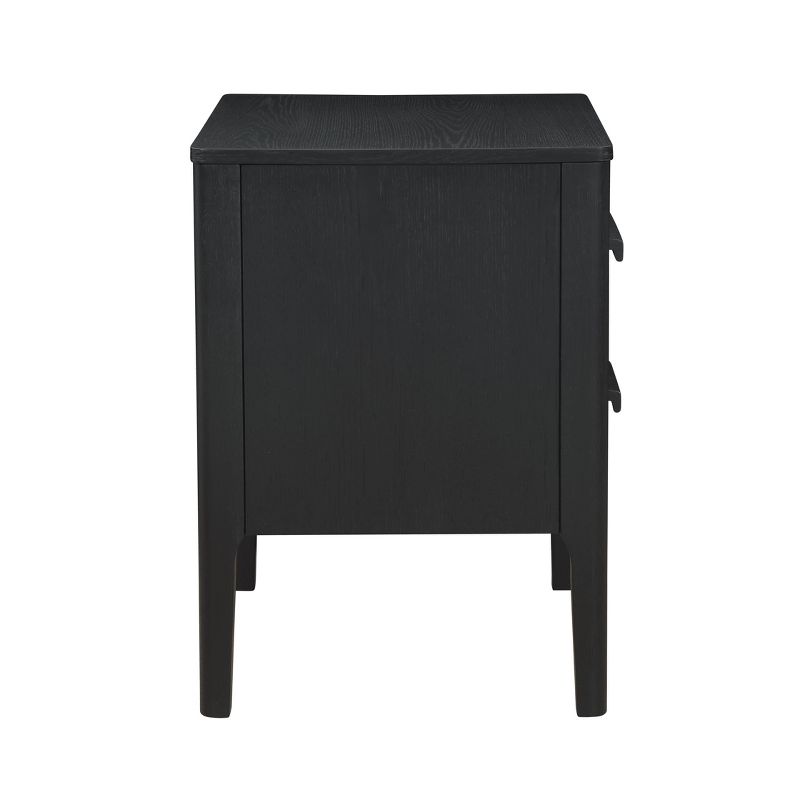 Wiley Solid Wood Mid-Century Modern 2 Drawer Side Table Black - Linon, 4 of 14