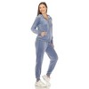 Women's 2 Piece Velour Tracksuit Set - White Mark - 2 of 4