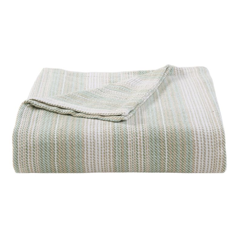 Tommy Bahama Sandy Shore Stripe - Green Full Queen Blanket, 1 of 8