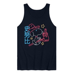 Men's - Peanuts - Neon Lunar NY Snoopy Graphic Tank Top - 1 of 3