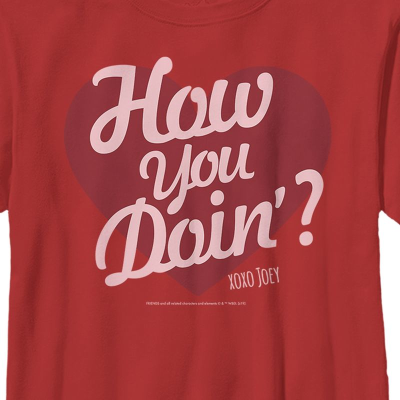 Boy's Friends Valentine's Day How You Doin' Heart T-Shirt, 2 of 5