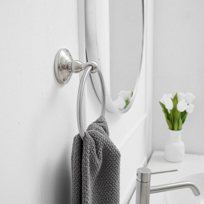 Brushed Nickel Wall Mounted Circular Towel Ring