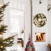 24" Pre-Lit Christmas Wreath with Lights for Front Door - Battery Operated, Lighted Xmas Wreath with Ball Ornaments for Door & Fireplace Decor, White - 4 of 4