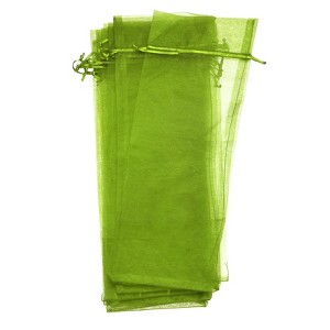 Unique Bargains Sheer Mesh Drawstring Gift Pouches Organza Wine Bags 12 Pcs 14.5"x5.5" - 1 of 4