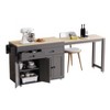 YOOCOZZ 74.5" Kitchen Island with Extendable Dining Table, Rolling Cart, 4-Door Cabinet+2 Drawers, Spice Rack - 4 of 4