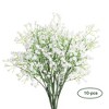 Attop 10pcs Simulation Babies Breath Fake Flower White Artificial Gypsophila Flowers Wedding Bridal DIY Bouquet Decor Arrangement - 4 of 4