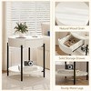 2-Tier Round End Table, Nature Wood Color Side Table with Growth Rings Wood Design - 3 of 4