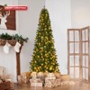 7.5Ft Pre-Lit Flocked Hinged Artificial Christmas Tree with 400 Warm White LED Lights and 1075 Branch Tips - 2 of 4