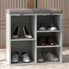 Wooden Shoe Rack Organizer with Adjustable Shelves & Side Pockets for Hallway,Mudroom & Porch,Living Room,Shoe Bench with Storage & Cushioned Seat - 3 of 4