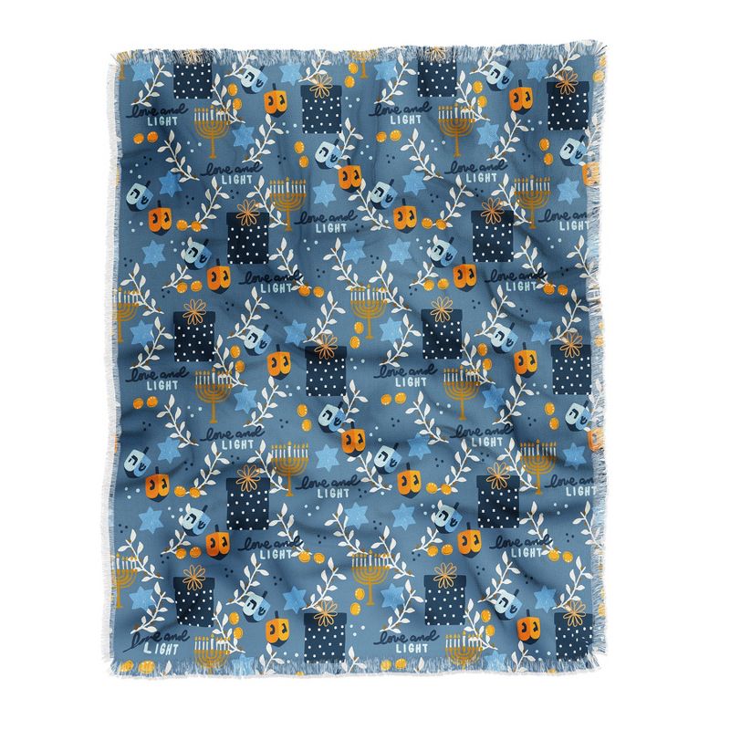 Marni Love and Light Blue Hanukkah Woven Throw Blanket - Deny Designs, 1 of 3