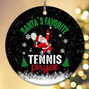 Lomsoe Christmas Ornament Santa's Favorite Tennis Player Ceramic Ornament Tree Decor Gift Christmas Tree Ornament Christmas Decor Christmas Gift - 1 of 1