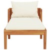 vidaXL Sun Lounger with Cream White Cushions Solid Acacia Wood - 4 of 4