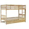 NicBex Twin over Twin Bunk Bed Convertible Triple Wooden Bed Frame with Trundle, Ladder and Full Length Guardrail, No Box Spring Required - 4 of 4