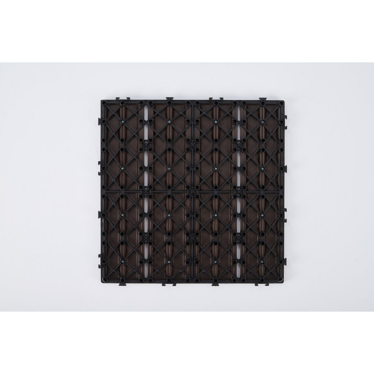 Grooved Interlocking Composite Deck Tiles, Snap-In Outdoor Patio Flooring Tiles for Balcony, Backyard & Walkway Renovation - thumbnail 2