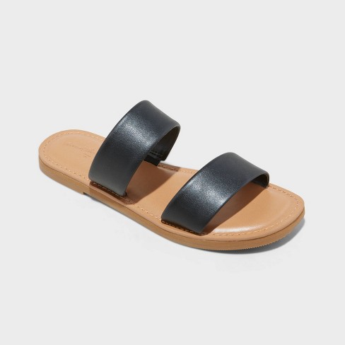 Women's Dora Wide Width Footbed Sandals - Universal Thread™ Black 10w :  Target