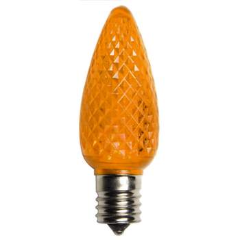 Northlight Pack of 4 Faceted Transparent Orange LED C9 Christmas Replacement Bulbs