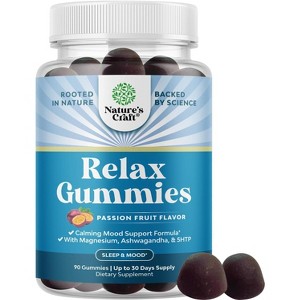 Calm & Relaxing Magnesium Gummies, Stress Support & Rest Ease for Adults, Magnesium Citrate Gummies with LTheanine & Ashwagandha, Nature's Craft, 90ct - 1 of 4