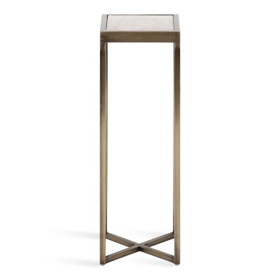 Gold Square Metal Drink Table with Quartz Top