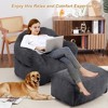 Whizmax Bean Bag Chair with Ottoman, 37.5 Lbs High-Density Foam Filling Beanbag Sofa with Armrests,Corduroy Floor Sofa,Giant Lazy Sofa with Foot Rest - 3 of 4