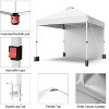 10x10 Pop Up Canopy Tent, Portable Instant Commercial Canopy with 1 Sidewall, Patio Tent with Vented Top, Roller Bag Sandbags Ropes and 8 Tent Stakes - 2 of 4