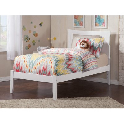 AFI Furnishings Metro Twin Platform Bed with Open Footboard and Turbo Charger in White