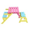 Whisen Multi-Functional Kids Table & 2 Chairs, Natural Solid Wood, Easy to Clean, Ideal for Bedroom/Outdoor - Blue & Pink - 3 of 4