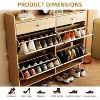Rattan Shoe Storage Cabinet with 2 Flip Drawers and 2 Drawers, Narrow Shoe Organizer for Entryway Hallway, Living Room - 4 of 4