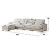 MYINDA 126-inch Corduroy Oversized L-Shaped Sectional with Removable Footrest-USB Port and Cup Holder - 4 of 4