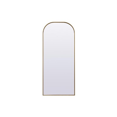 Elegant Lighting Metal Frame Arch Full Length Mirror 28x66 Inch in Brass