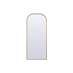 Elegant Lighting Metal Frame Arch Full Length Mirror 28x66 Inch in Brass - 1 of 4