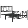 vidaXL Metal Bed Frame without Mattress with Footboard Black 39.4"x78.7" - 3 of 4