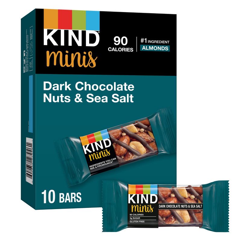 KIND Minis Dark Chocolate Nuts Sea Salt - 0.6 / 10ct, 1 of 11