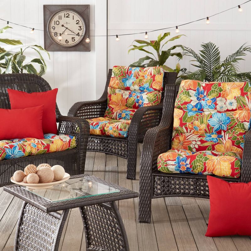 Kensington Garden 2pc 24"x22" Outdoor Seat and Back Chair Cushion Set, 5 of 9