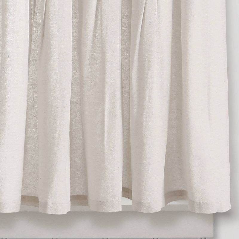 Set of 2 Farmhouse Linen Button Kitchen Curtain Tiers - Lush Décor, 5 of 8