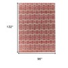 Red and Tan Geometric Hand Woven Area Rug - 3 of 4