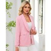 Women's Cropped Blazers 3/4 Sleeve Open Front Lightweight Cardigan Casual Work Office Suit Blazer Jackets - 4 of 4