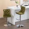 Set of 2 Swivel PU Leather Bar Stools, Adjustable Seat Height From 25-33 Inch, Chrome Base Bar Stools with Comfortable Back for Home Kitchen Island - 3 of 4