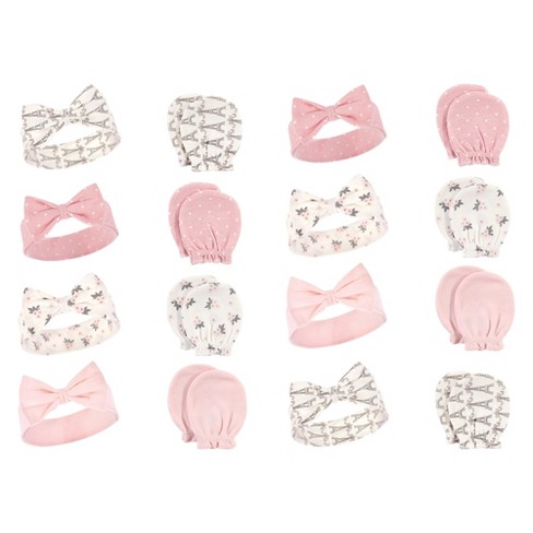 Hudson Baby Infant Girl 16pc Headband And Scratch Mitten Set, Paris, 0 ...