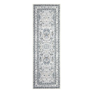 COZONY Washable Vintage Blue Boho Floral Large Area Rug for Living Room Dining Room - 1 of 4