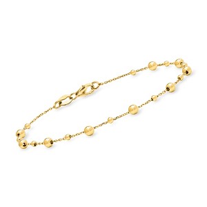 Ross-Simons Italian 18kt Yellow Gold Bead Station Bracelet - 1 of 3