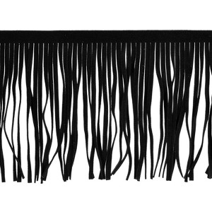 Unique Bargains PU Leather Suede Sewing Tassel Fringe Trim 2 Yards 12 Inch - 1 of 4