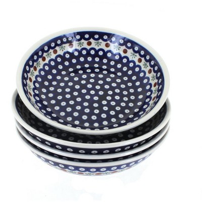 Blue Rose Polish Pottery 1013 Zaklady Large Salad Bowl Set