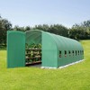 GustoWave Greenhouses for Outdoors, 15’x6.5’x6.5’ Walk-In Tunnel Greenhouse with 8 Windows, Galvanized Steel Frame & PE Cover - 3 of 4